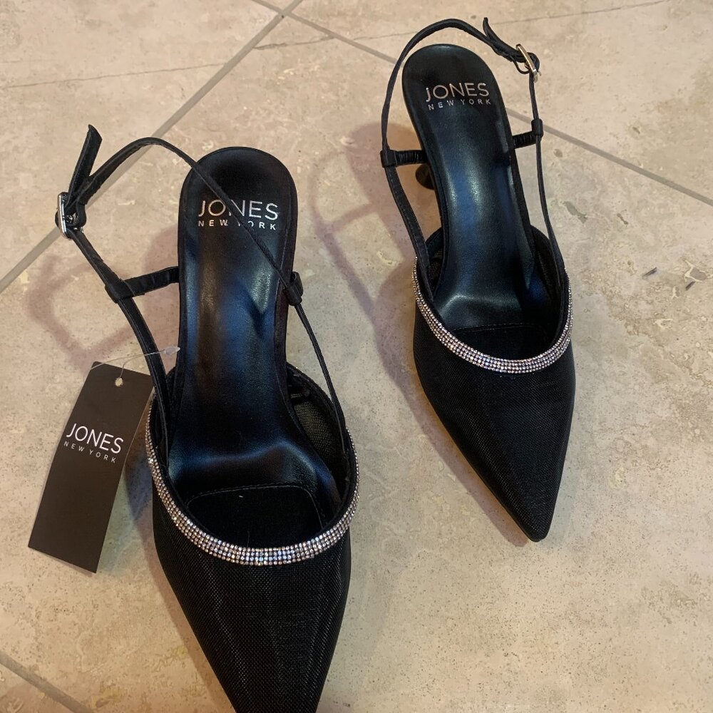 Jones NY rhinestone kitten heels